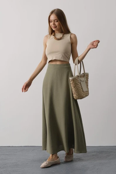 Keten Etek - Haki - Resim 2