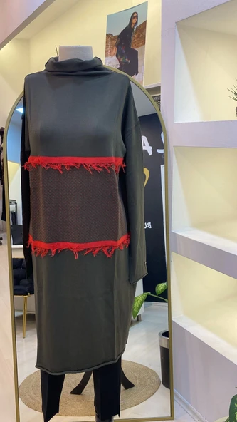 MİSSWHENCE TRİKO TUNİK HAKİ 248 - Resim 4