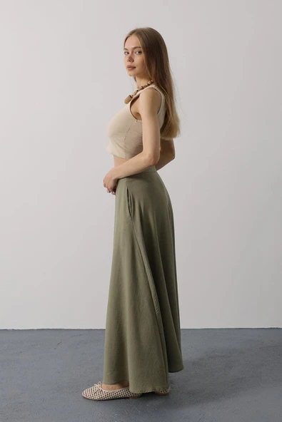 Keten Etek - Haki - Resim 3