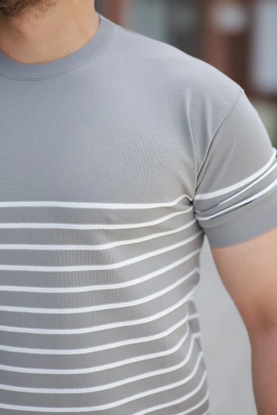 Erkek çizgi Desenli Bisiklet Yaka Kısa Kollu T-sihrt - Resim 3