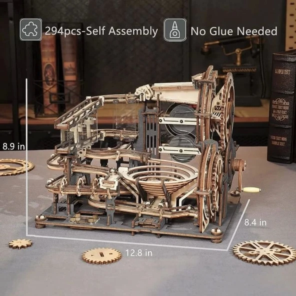 Robotime 3D Ahşap Puzzle Mekanik Dişli Model - Resim 7