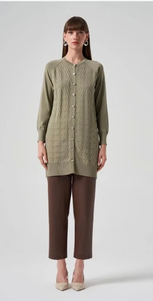 NUSS KAZ AYAGİ DESENLİ HİRKA YEŞİL 1111