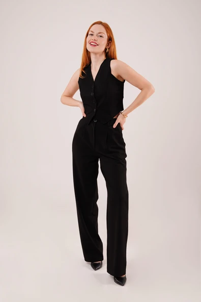 Premium Model Oturtmalı Siyah Pantolon - Resim 4