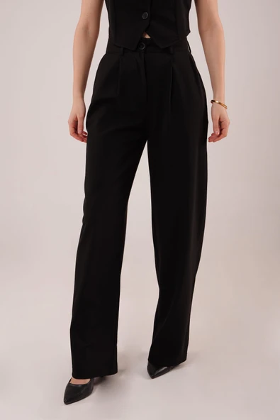 Premium Model Oturtmalı Siyah Pantolon - Resim 2