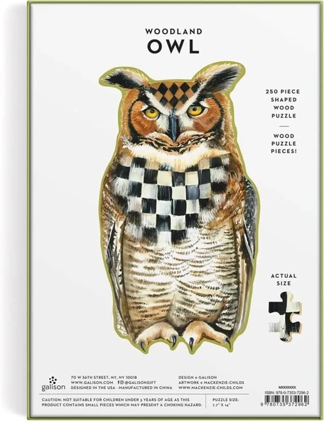 Galison Baykuş Ahşap Puzzle - Resim 4