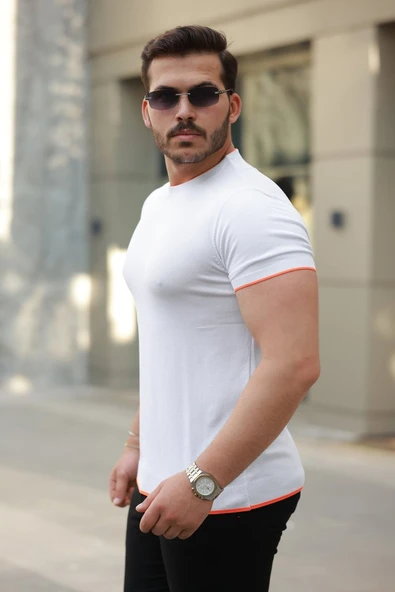 Erkek Bisiklet Yaka Kısa Kollu Tişört - Resim 2