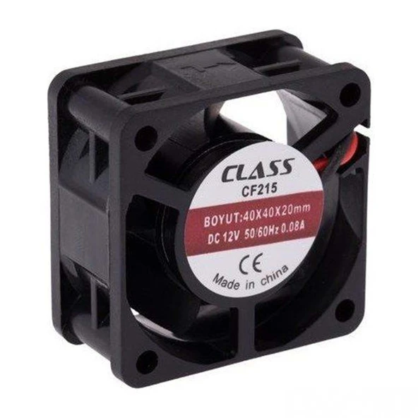 Class CF-215 40x40x20 DC 12V 2 Pin 50/60 Hz 0.08A Aksiyel Fan ürün görseli 1