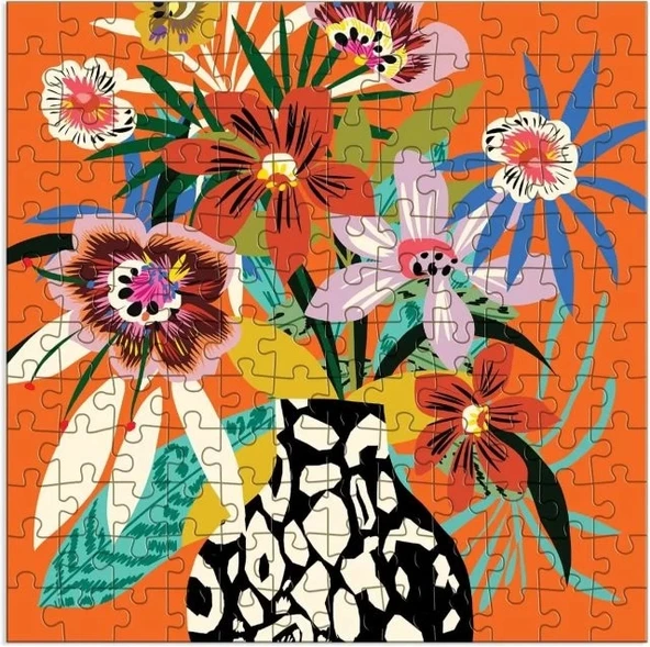 Galison Leopar Desenli Vazo Ahşap Puzzle - Resim 2