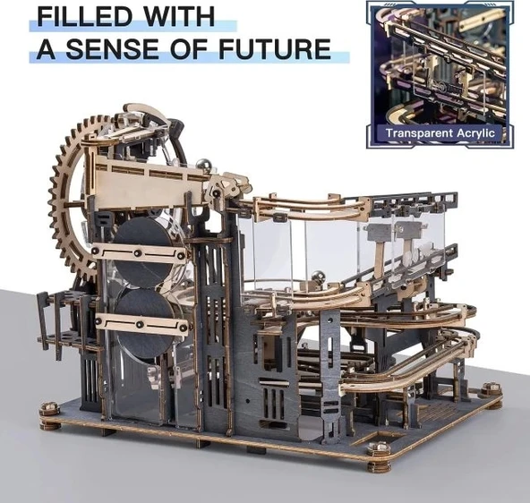 Robotime 3D Ahşap Puzzle Mekanik Dişli Model - Resim 5
