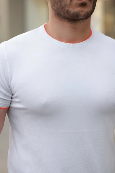 Erkek Bisiklet Yaka Kısa Kollu Tişört - Resim 3