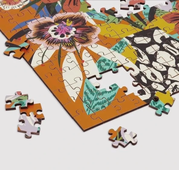 Galison Leopar Desenli Vazo Ahşap Puzzle - Resim 4