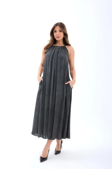 7387 ELBİSE-SİYAH ürün görseli