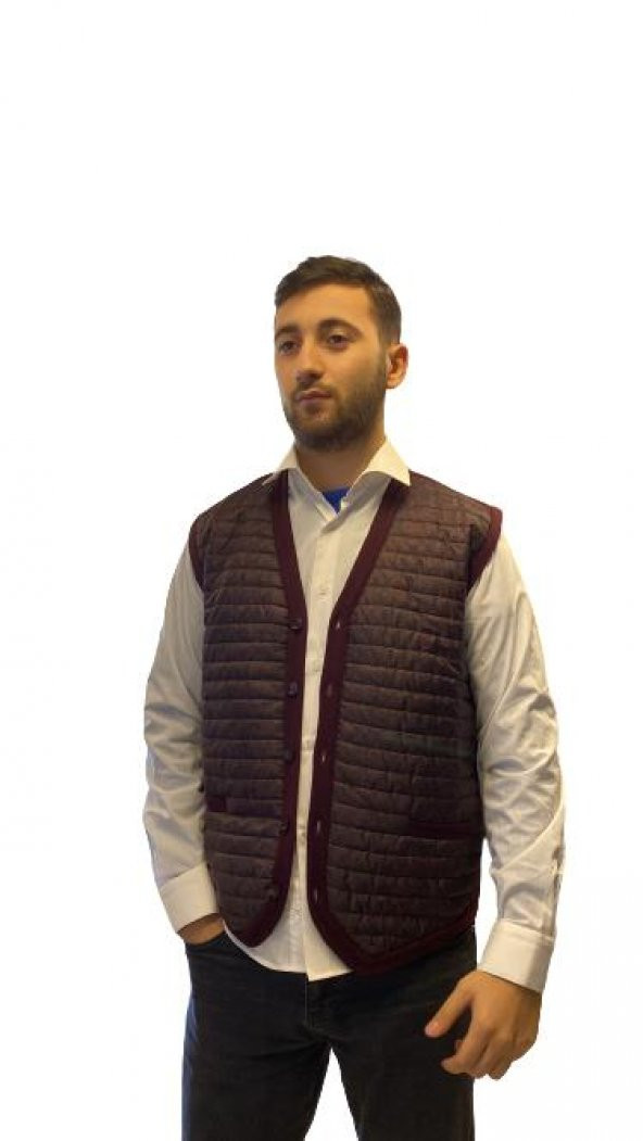 Erkek Spor Yelek Bordo 7KT906 - 2