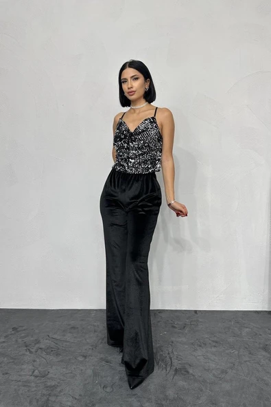 Gümüş Askılı Degaje Bluz - Resim 2