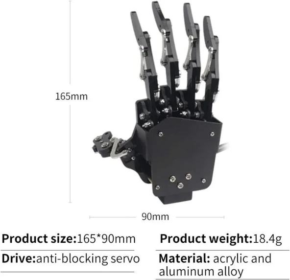 LewanSoul Robot El Beş Parmak Biyonik Robot Mekanik Kol DIY - Resim 6