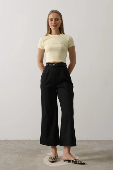 Kemer Pens Detaylı Pantolon - Siyah ürün görseli