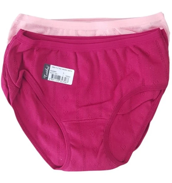Tutku 0854 Kız Çocuk Jakarlı Bato-Slip-Külot - 12'li Kombin - 2