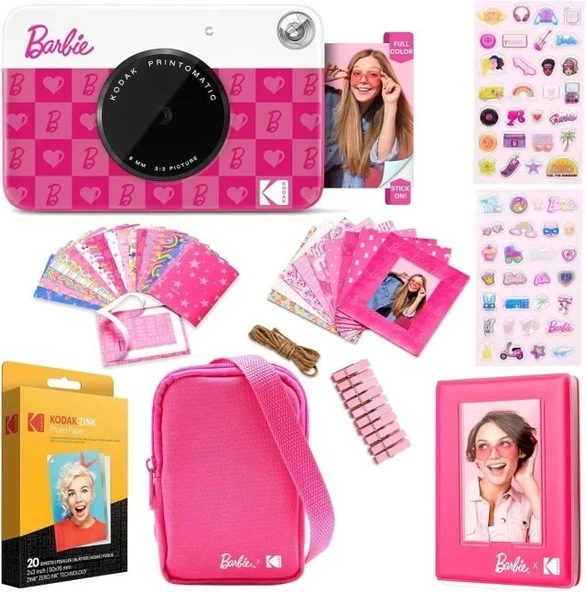 Kodak x Barbie Printomatic Tam Renkli Anında Baskı Dijital Fotoğraf Makinesi - Hediye Paketi - 9