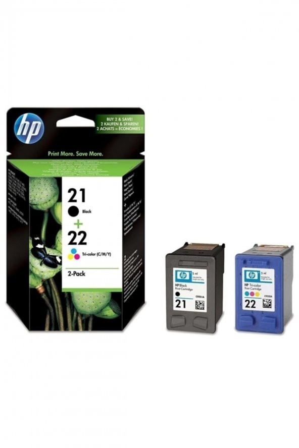 HP 21 + 22 C9351AE + C9352AE İkili Paket Orjinal Kartuş Seti