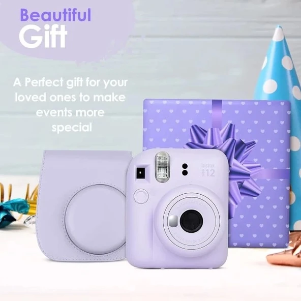 Fujifilm Instax Mini 12 Kamera/Mini Film (60 Sayfa)/Aksesuarlar - Mavi - 7