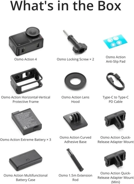 DJI Osmo Action 4 Standart Kombo - 4K/120 fps Su Geçirmez Aksiyon Kamerası - Resim 2