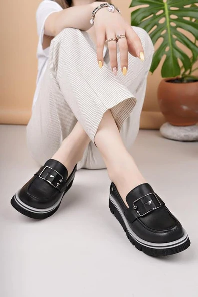 MAMMAMİA D25YA-3760  LOAFER DERİ KADIN AYAKKABI - Resim 2