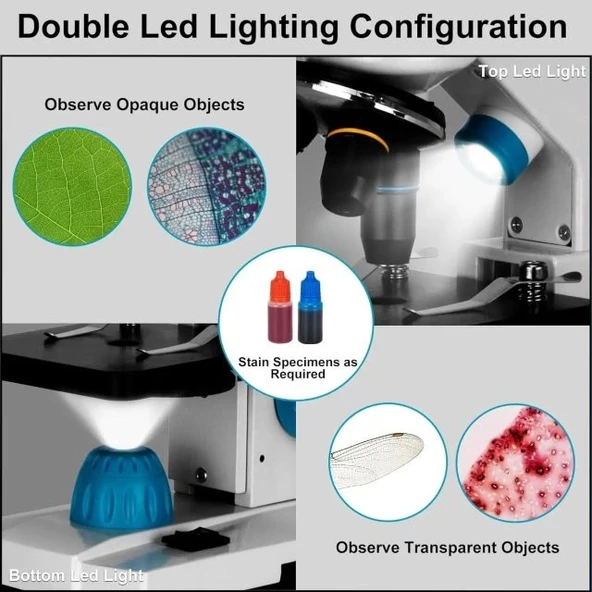 HSL 40X-2000X Bileşik Monoküler Mikroskop - Resim 4