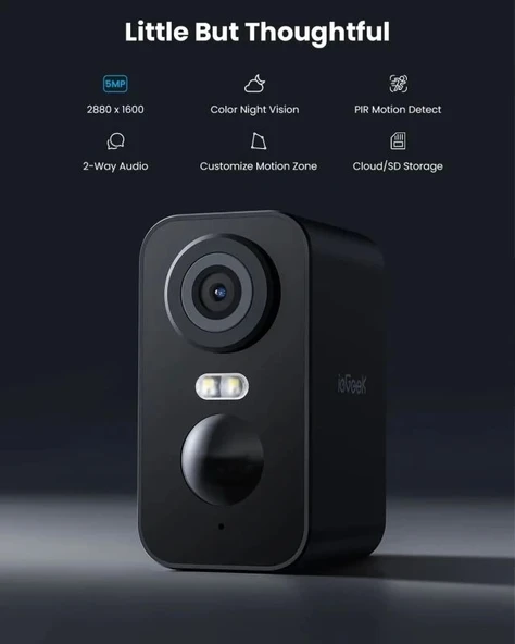 ieGeek Kablosuz Pille Çalışan WiFi Güvenlik Kamerası - Resim 2