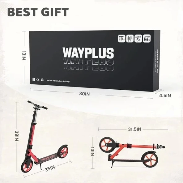 WAYPLUS Kick Scooter 6 Yaş ve Üzeri - 7