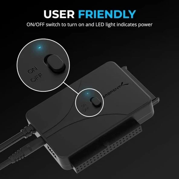 SABRENT USB SATA Harici Sabit Disk Soğutma Fanlı Lay Düz Yerleştirme İstasyonu - Resim 8