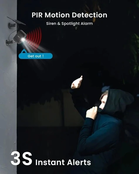 ieGeek Kablosuz Pille Çalışan WiFi Güvenlik Kamerası - Resim 9
