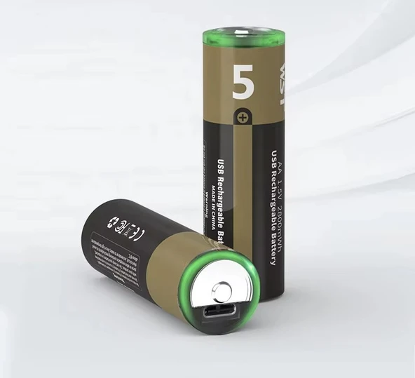 USB Type-C Şarjlı AA Pil 1.5V 1000+ Kez Şarj Edilebilir Lityum Pil 2 Adet Kalem Pil - Resim 7