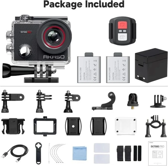 AKASO EK7000 Pro 4K Su Geçirmez Dokunmatik Ekranlı Aksiyon Kamerası - Resim 6