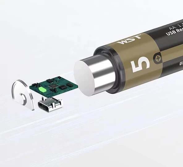 Ultratekno ULTAP105 USB Type-C Şarjlı AA Pil 1.5V Kalem Pil (2li Paket) Hızlı Şarj - 6
