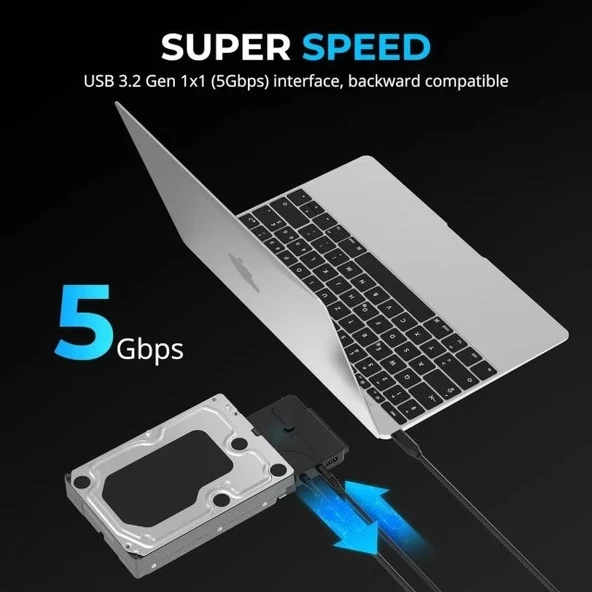 SABRENT USB SATA Harici Sabit Disk Soğutma Fanlı Lay Düz Yerleştirme İstasyonu - Resim 4