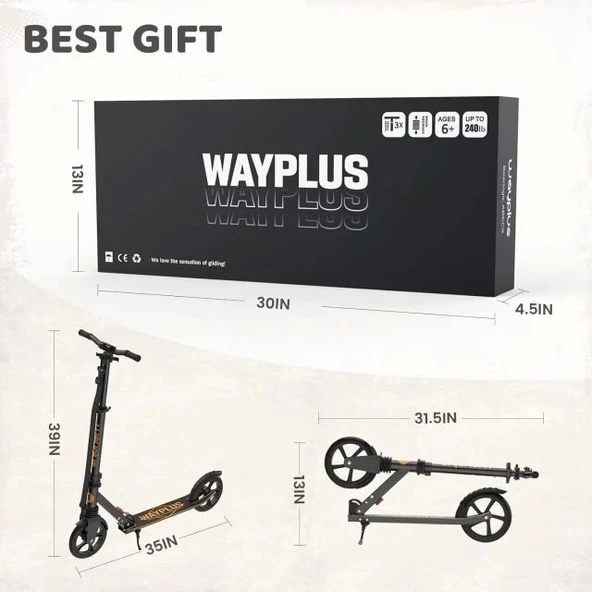 WAYPLUS Kick Scooter 6 Yaş ve Üzeri - 7
