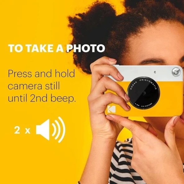 KODAK Printomatic Tam Renkli Anında Baskı Dijital Fotoğraf Makinesi - 75 Sayfalık Paket - Resim 5