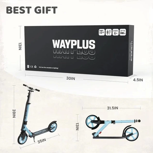 WAYPLUS Kick Scooter 6 Yaş ve Üzeri - 7