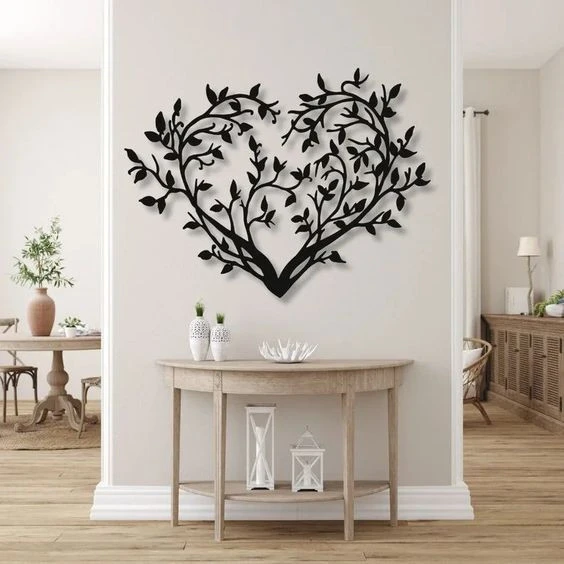 Kalp Yaprak Dekoratif dekor tablo ürün görseli