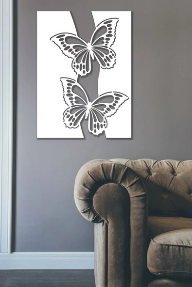 Beyaz kelebek Modern Tasarımlı Dekoratif dekor tablo ürün görseli