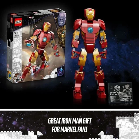 LEGO® Marvel Iron Man Figürü 76206 Koleksiyonluk Yaratıcı Oyuncak Yapım Seti (381 Parça) - 6