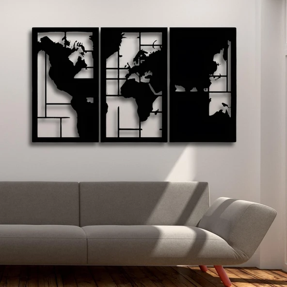 3Lu Dünya modern Ahşap dekor tablo ürün görseli