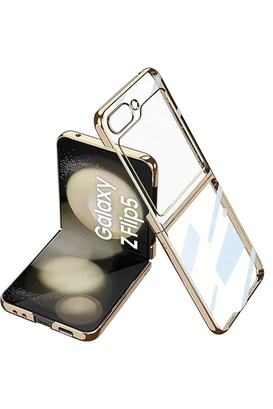 Samsung Galaxy Z Flip 5 Kılıf Fold Element Kapak - Gold - 1