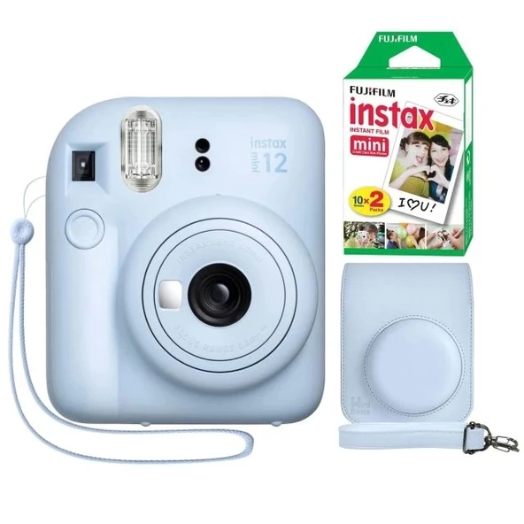 Fujifilm Instax Mini 12 Anlık Fotoğraf Makinesi/ Minimate Özel Kılıf/20 Sayfa/İkili Paket - Mavi ürün görseli