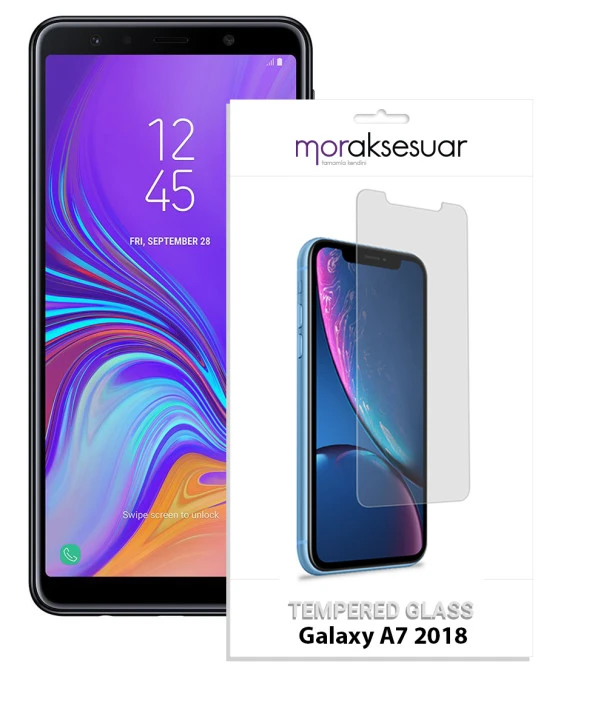 Samsung Galaxy A7 2018 Temperli Kırılmaz Cam Ekran Koruyucu Sert