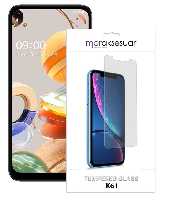 Lg K61 Temperli Kırılmaz Cam Ekran Koruyucu Sert