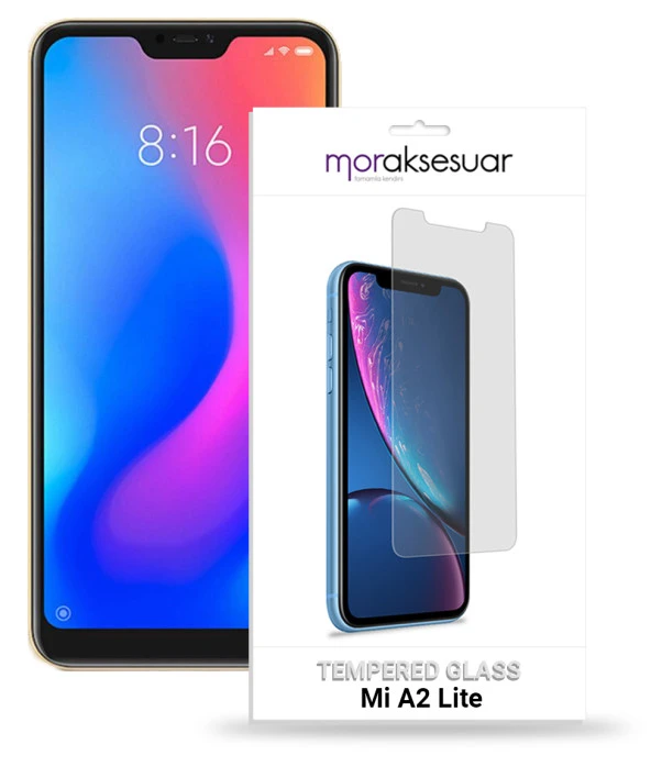 Xiaomi Mi A2 Lite Temperli Kırılmaz Cam Ekran Koruyucu Sert