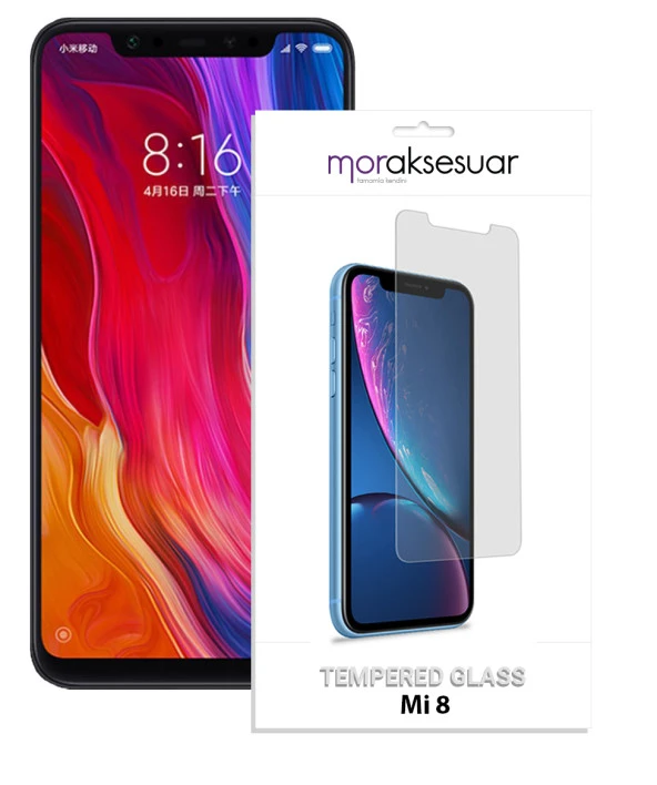 Xiaomi Mi 8 Temperli Kırılmaz Cam Ekran Koruyucu Sert