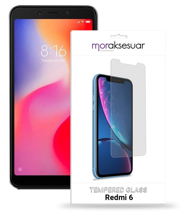 Xiaomi Redmi 6 Temperli Kırılmaz Cam Ekran Koruyucu Sert