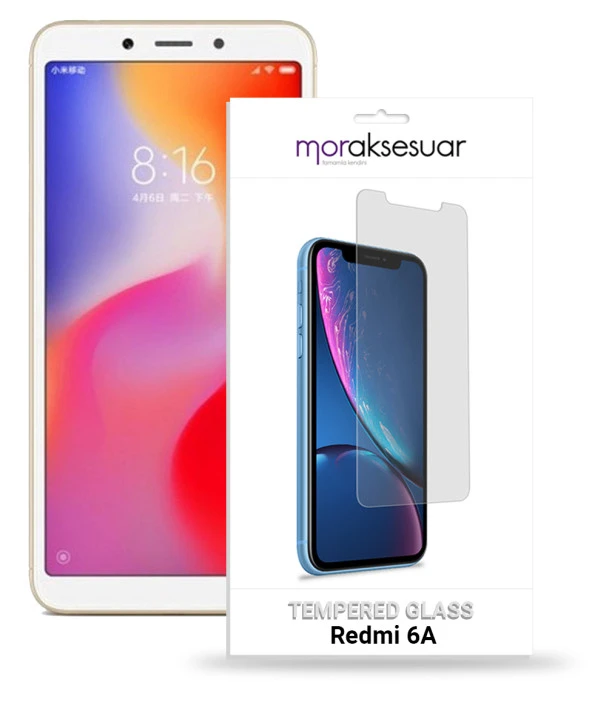 Xiaomi Redmi 6A Temperli Kırılmaz Cam Ekran Koruyucu Sert